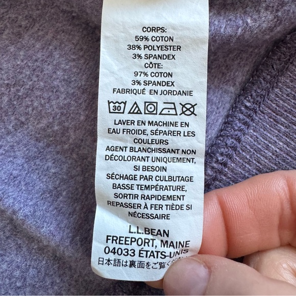 L.L.Bean Cozy Cowl Neck Pullover Sweatshirt Casual Streetwear Lavender Large - Picture 4 of 5